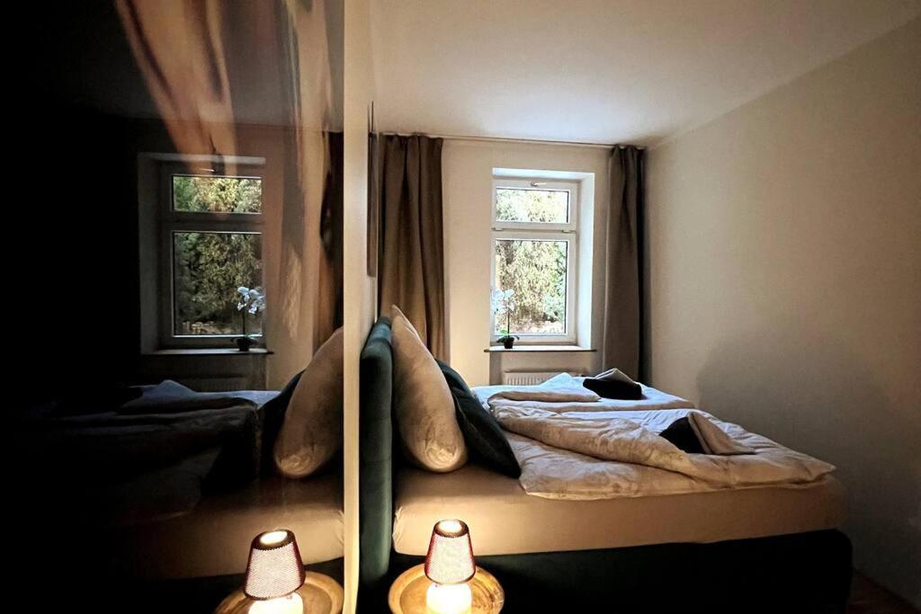 Soul-Apartment Terrasse Privat-Parkplatz Boxspringbett 55Zoll Tv Wlan لبسيا المظهر الخارجي الصورة
